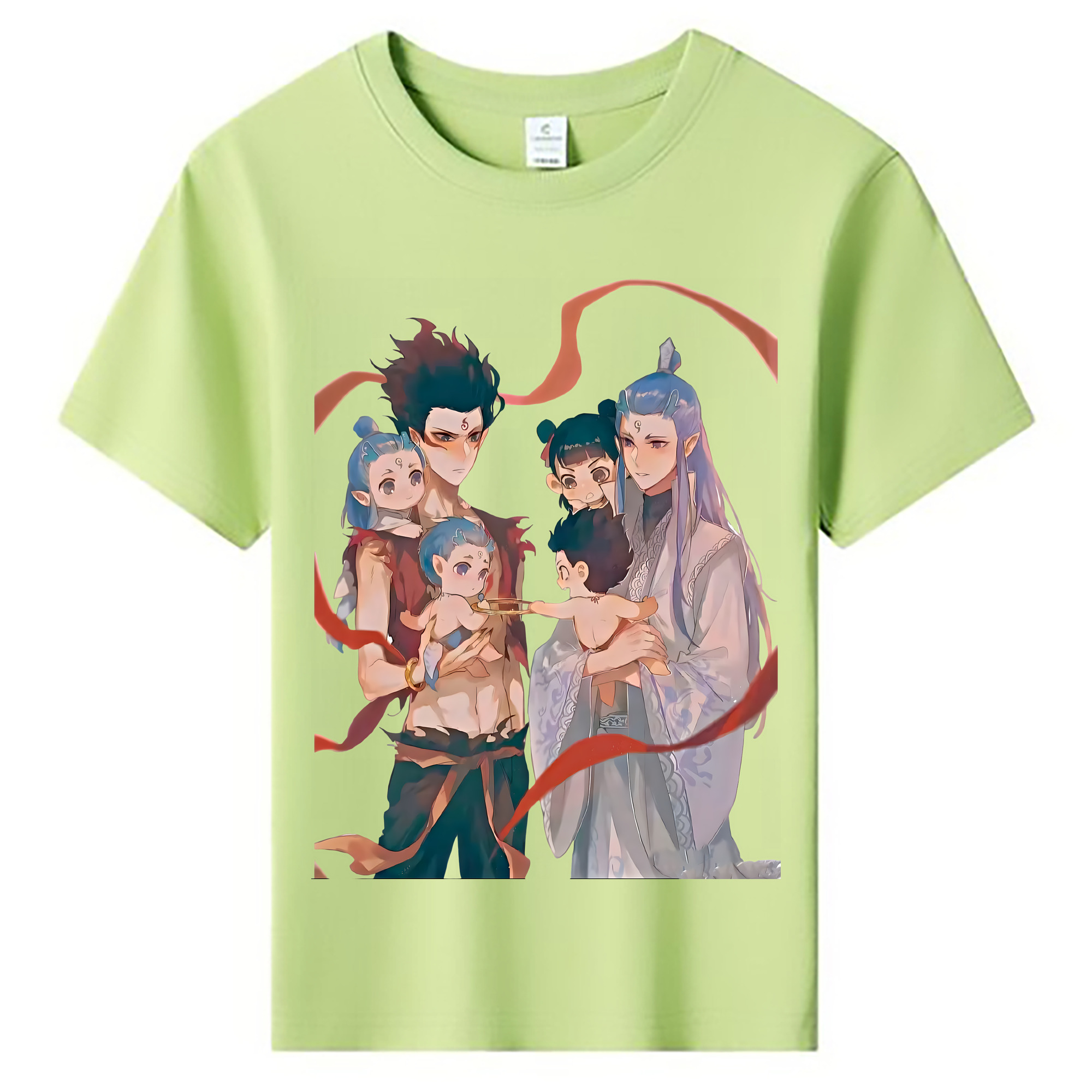 （画像用） Ne Zha 2 ナタ 魔童の大暴れ 綿100％キッズTシャツ（フロントプリント）